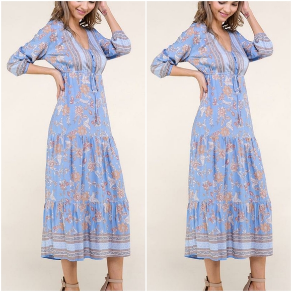 LAST ONE❗Elevator Disco Boho Chic Tiered Maxi Dress - Picture 4 of 5